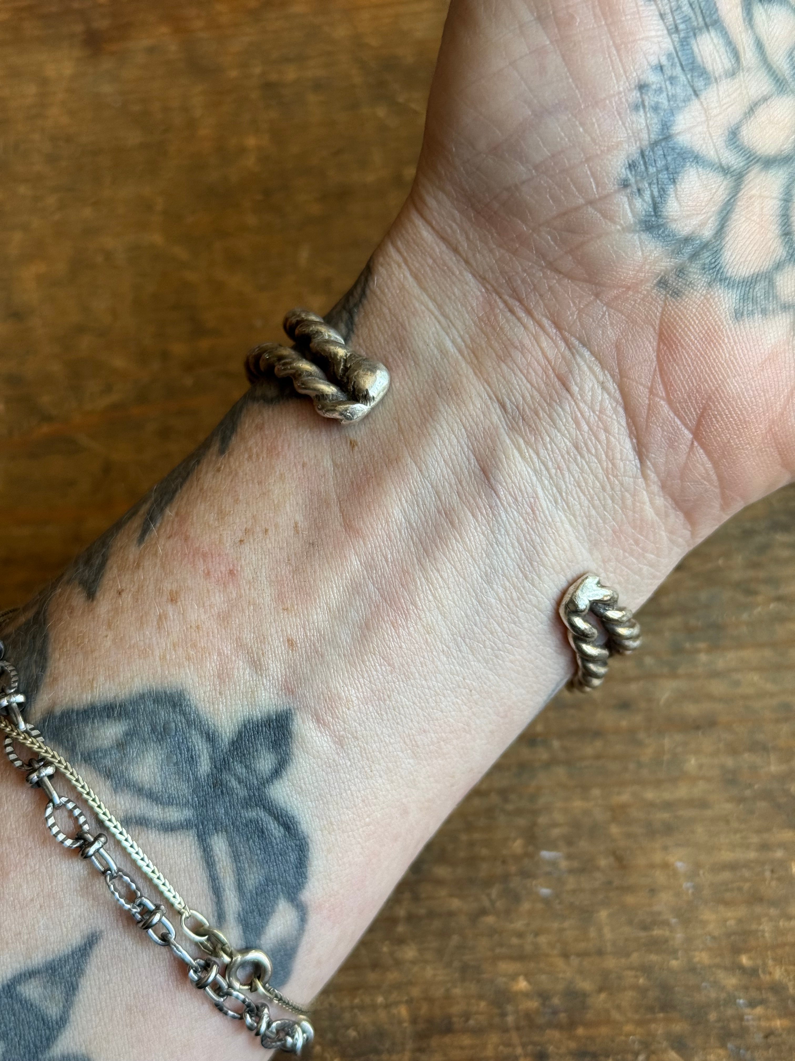 Vintage Sterling Silver Turquoise Leaf Cuff