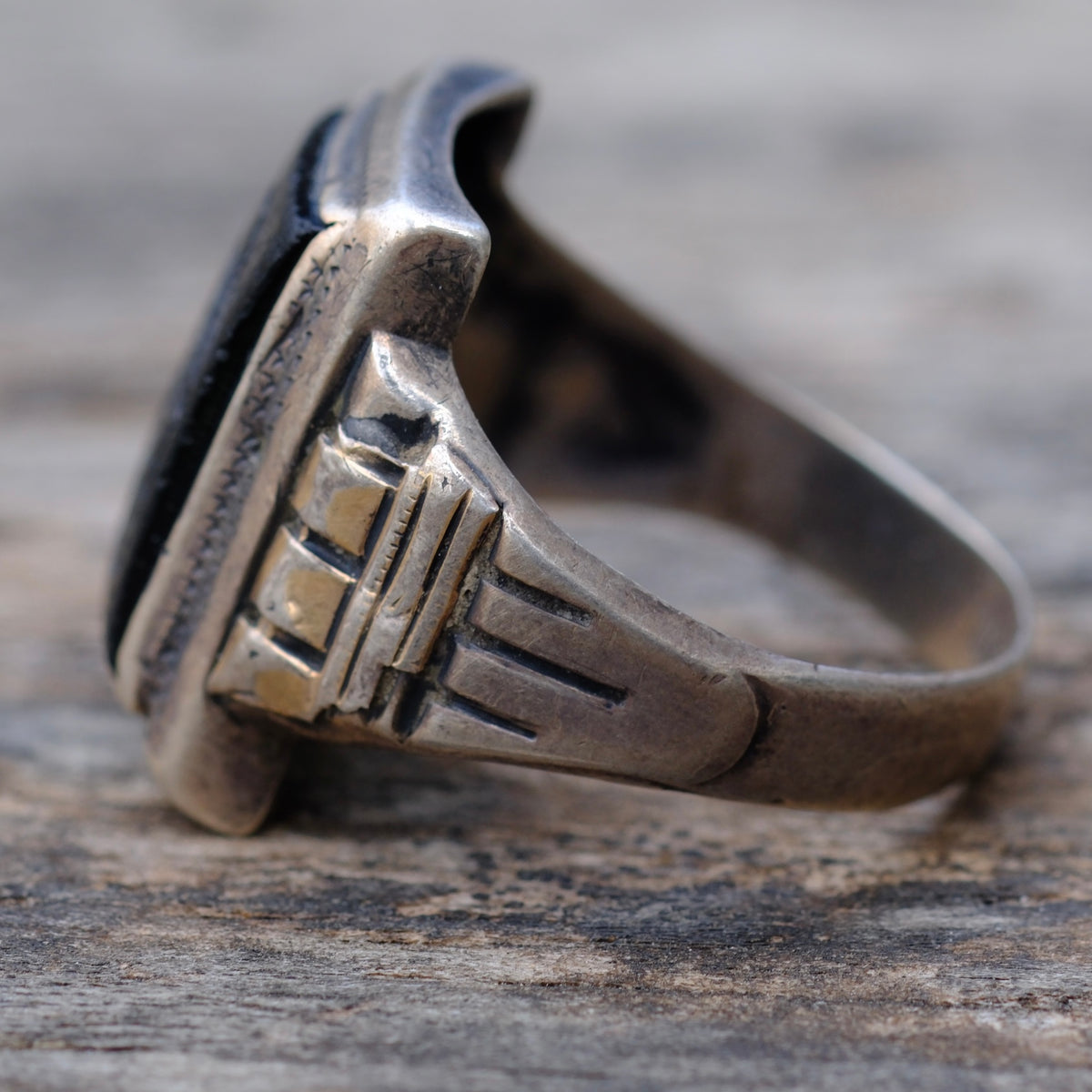 Vintage Sterling Centurion Signet Ring 11