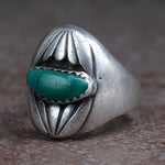 Vintage Sterling Turquoise Chunky Ring 10