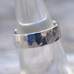Vintage Sterling Silver Faceted Band Ring 5.75