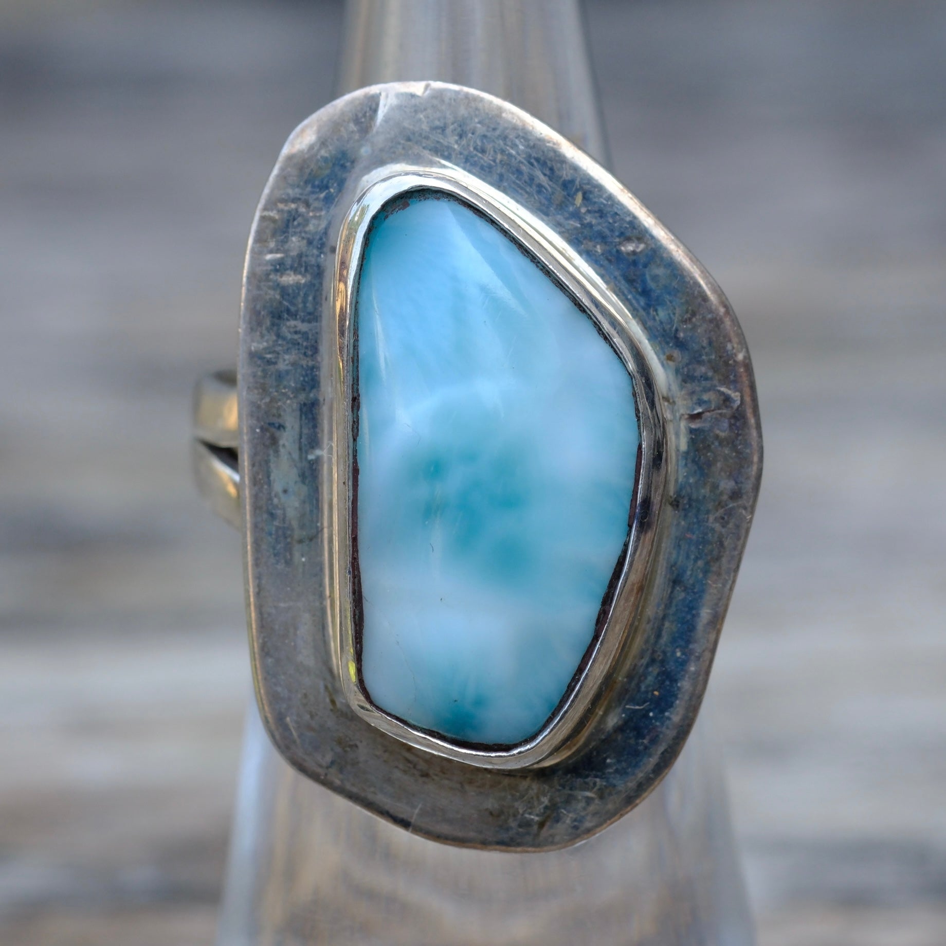 Vintage Sterling Larimar Ring 6.5
