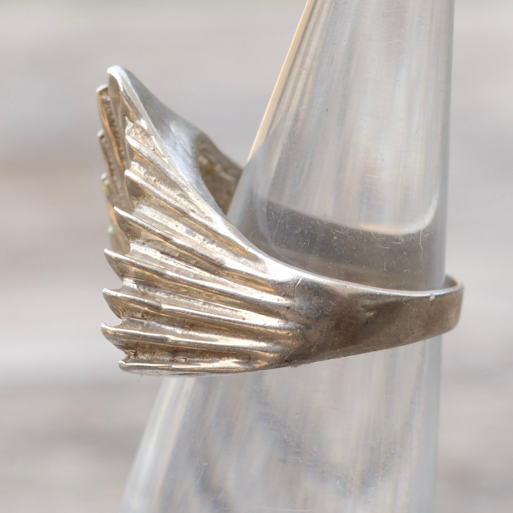 Vintage Sterling Modernist Ring 4.25
