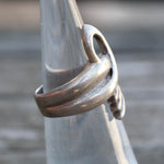 Vintage Sterling Silver Modernist Ring 4.5