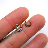 Vintage Sterling Silver Horseshoe Stud Earrings