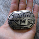 Vintage Sterling Hopi Bear Belt Buckle