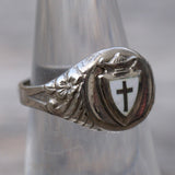 Vintage Sterling Silver Cross Adjustable Ring 5.5