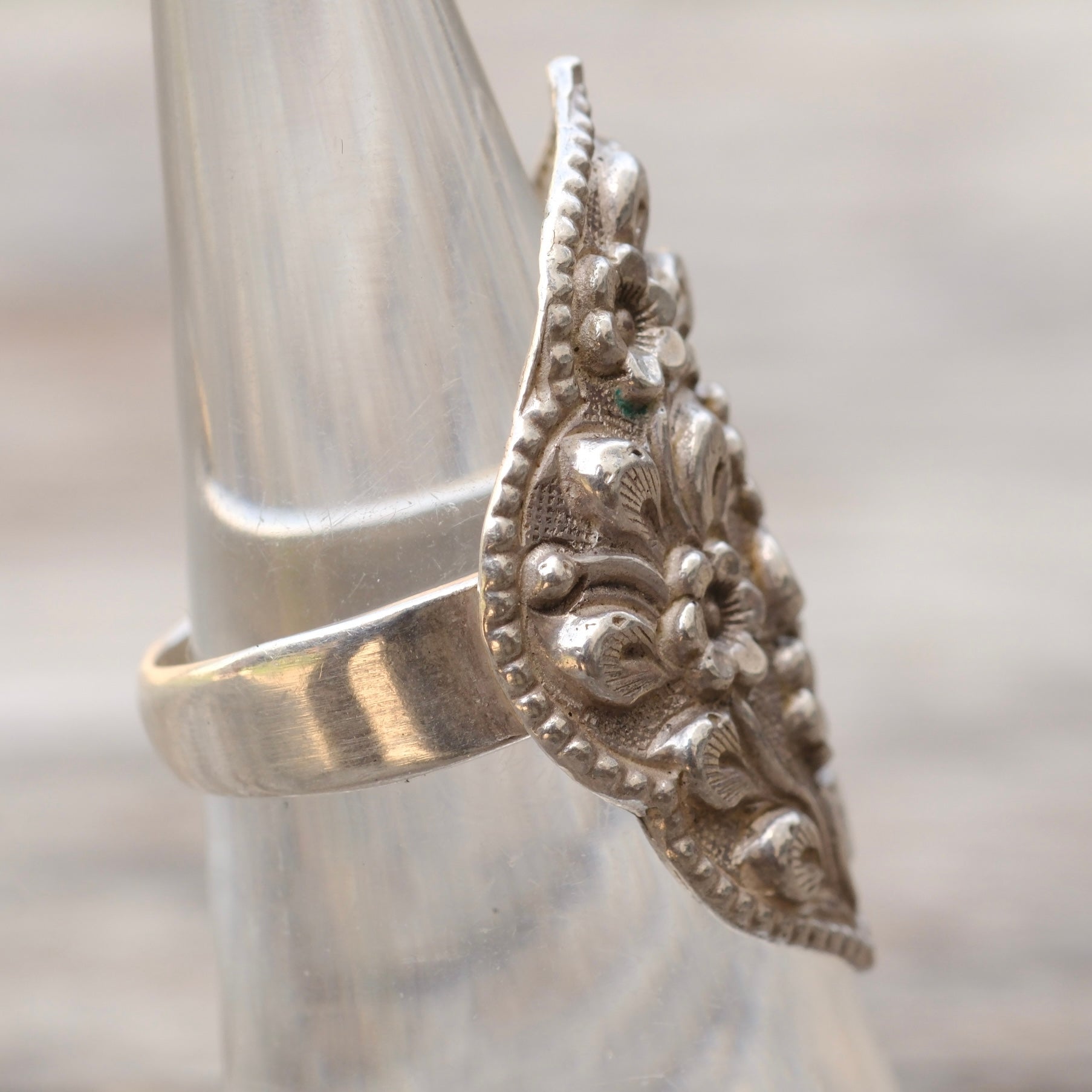 Vintage Sterling Floral Ring 6