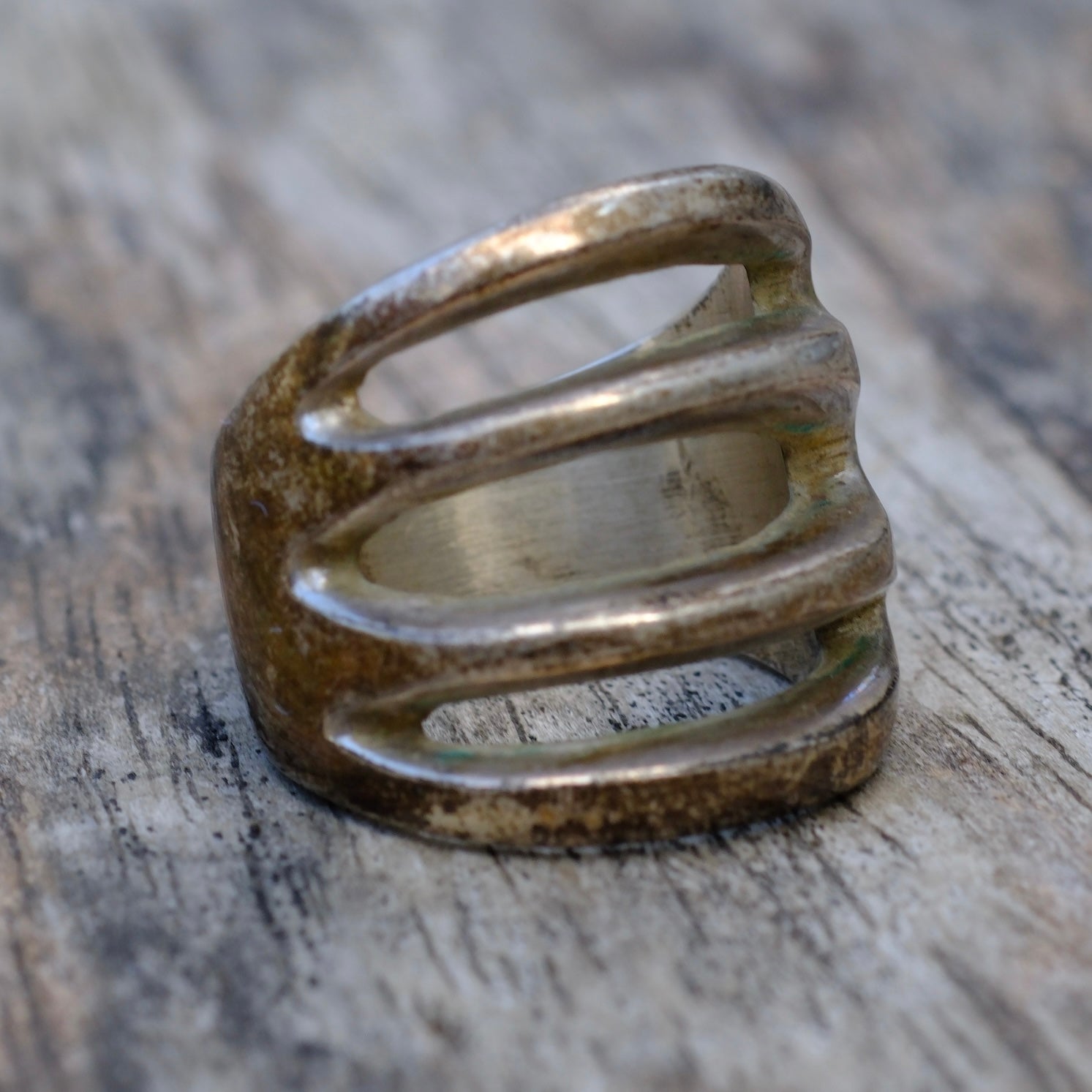 Vintage Sterling Silver Heavy Cast Ring 7