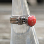 Vintage Sterling Coral RIng 6.25