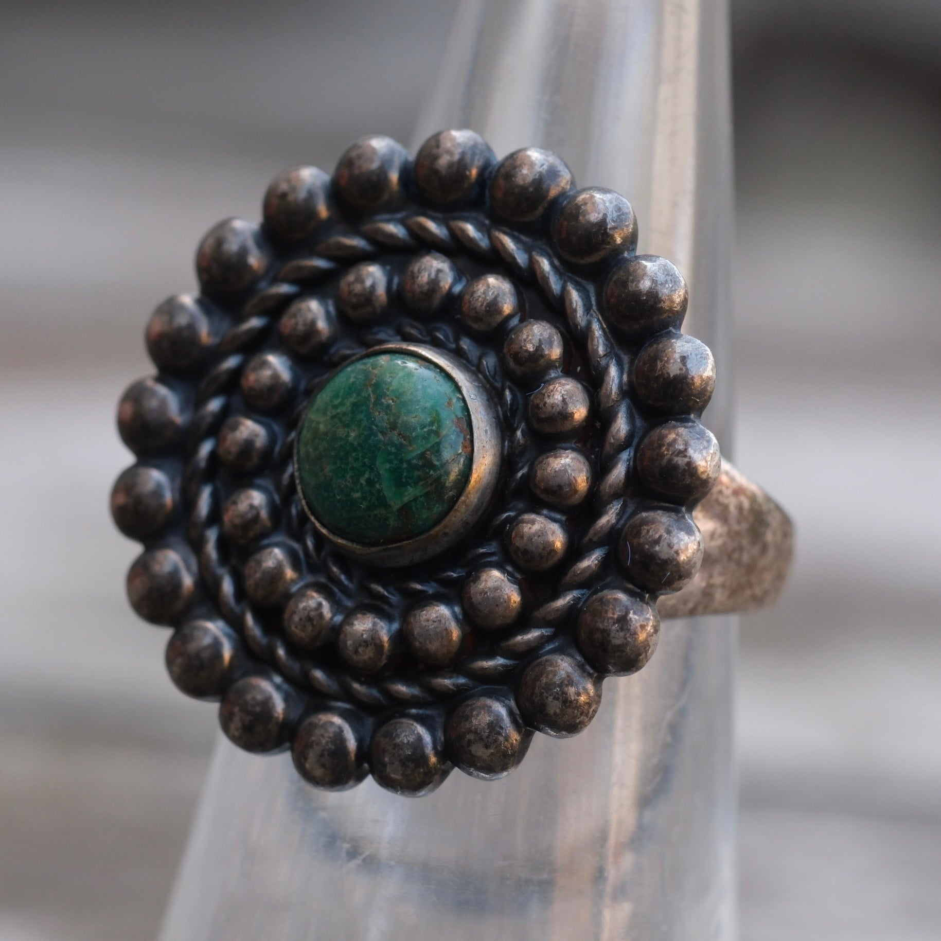 Vintage Sterling Turquoise Ring 4.75