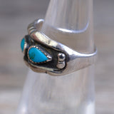 Vintage Sterling 3-Stone Turquoise Ring 5.75