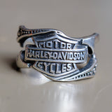Vintage Sterling Harley Davidson Ring 8.75