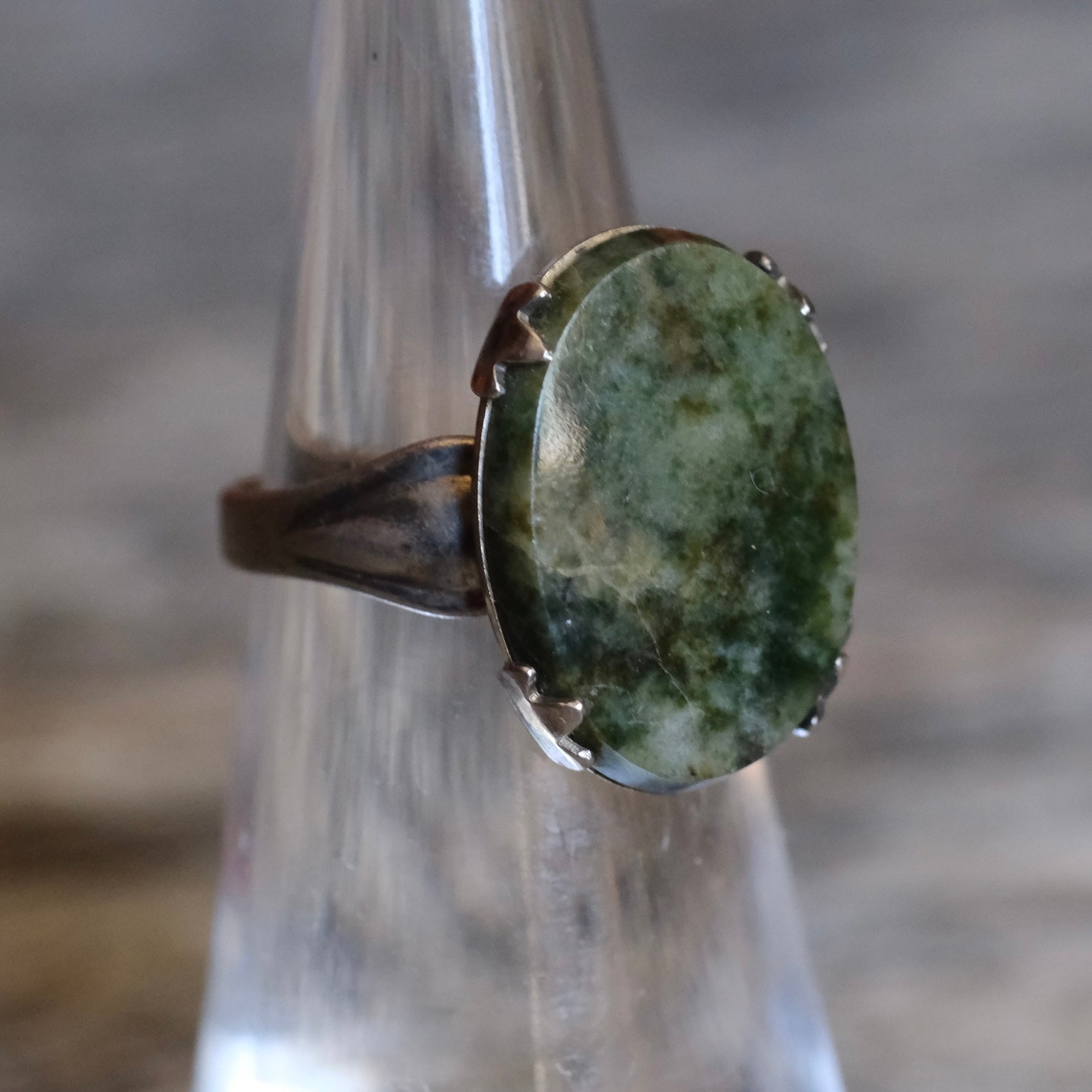 Vintage Sterling Agate Ring 4.25