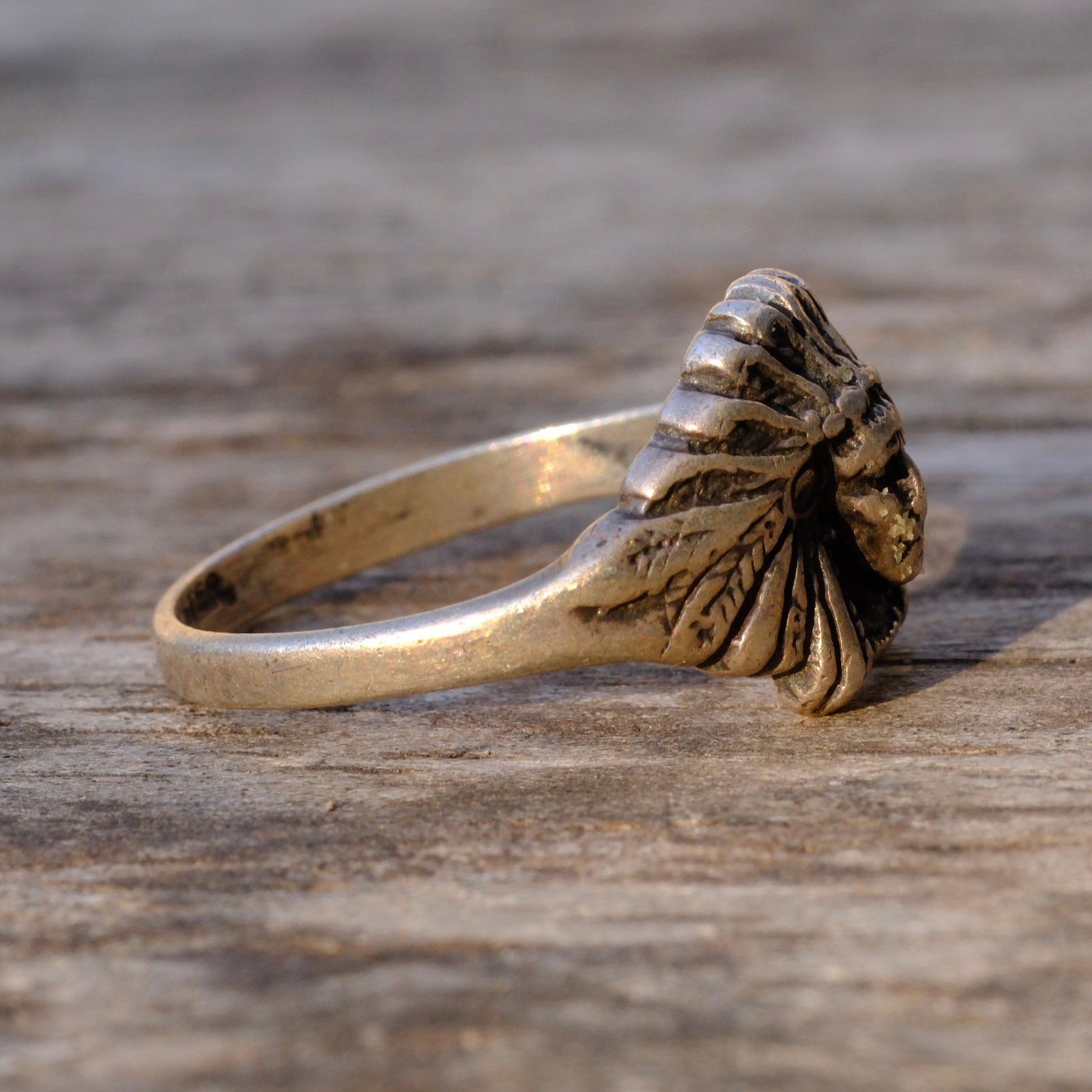 Vintage Sterling Silver Chief Ring 6.75
