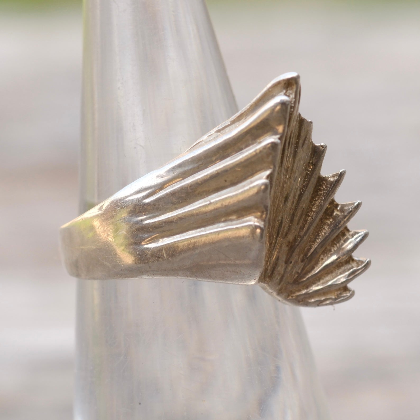 Vintage Sterling Modernist Ring 4.25