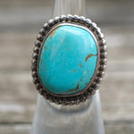 Vintage Sterling Turquoise Ring 4.5