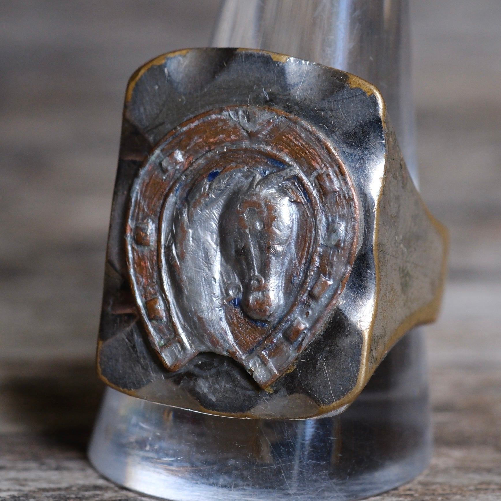 Vintage Mexican Biker Souvenir Lucky Horse Ring 12