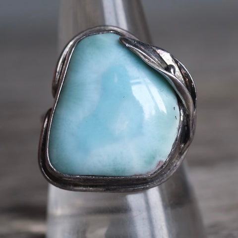 Vintage Sterling Larimar Ring  9.25