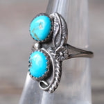 Vintage Sterling 2-Stone Turquoise Ring 6