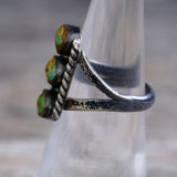 Vintage Sterling 3-Stone Turquoise Ring 6