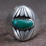 Vintage Sterling Turquoise Chunky Ring 10