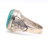 Vintage Sterling Turquoise Ring 9.5