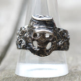 Vintage White Bronze Biker Ring 11.25