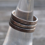 Vintage Sterling Ribbed Band Ring 5.25