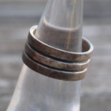 Vintage Sterling Ribbed Band Ring 5.25