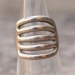 Vintage Sterling Silver Modernist Ring 5.5