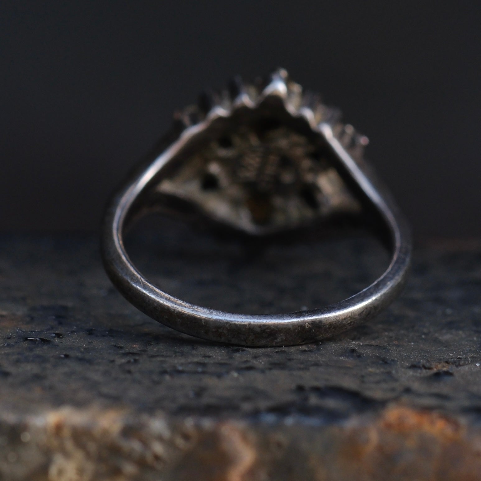 Vintage Sterling and Gold Leaf Ring 4.75