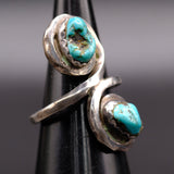 Vintage Sterling 2-Stone Turquoise Ring 5.5