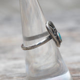 Vintage Sterling Turquoise Bear Paw Ring 6.75