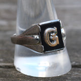 Vintage Sterling G Initial Ring 11.75