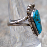 Vintage Sterling Turquoise Ring 6.75