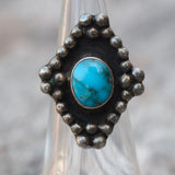 Vintage Sterling Turquoise Ring 4.5