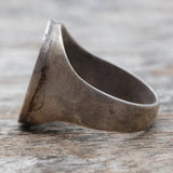 Vintage Sterling Crushed Turquoise Inlay Ring 11.25