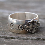 Vintage Sterling Silver Harley Davidson Ring 11