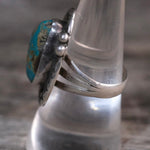 Vintage Sterling Turquoise Roper Ring 8.5