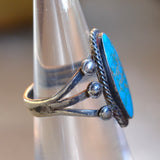 Vintage Sterling Turquoise Ring 4.75