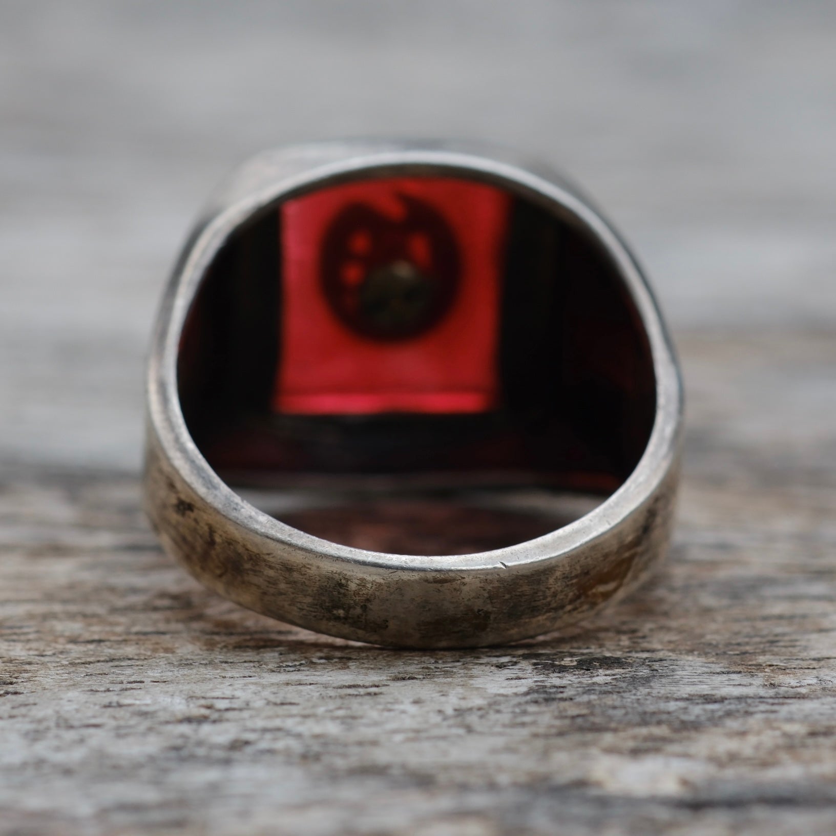 Vintage Sterling O Initial Signet Ring 8