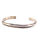 Vintage Sterling Silver Stamped Triangle Cuff Bracelet 6.25"