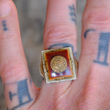 Vintage Mexican Biker Aztec Souvenir Ring 9.75