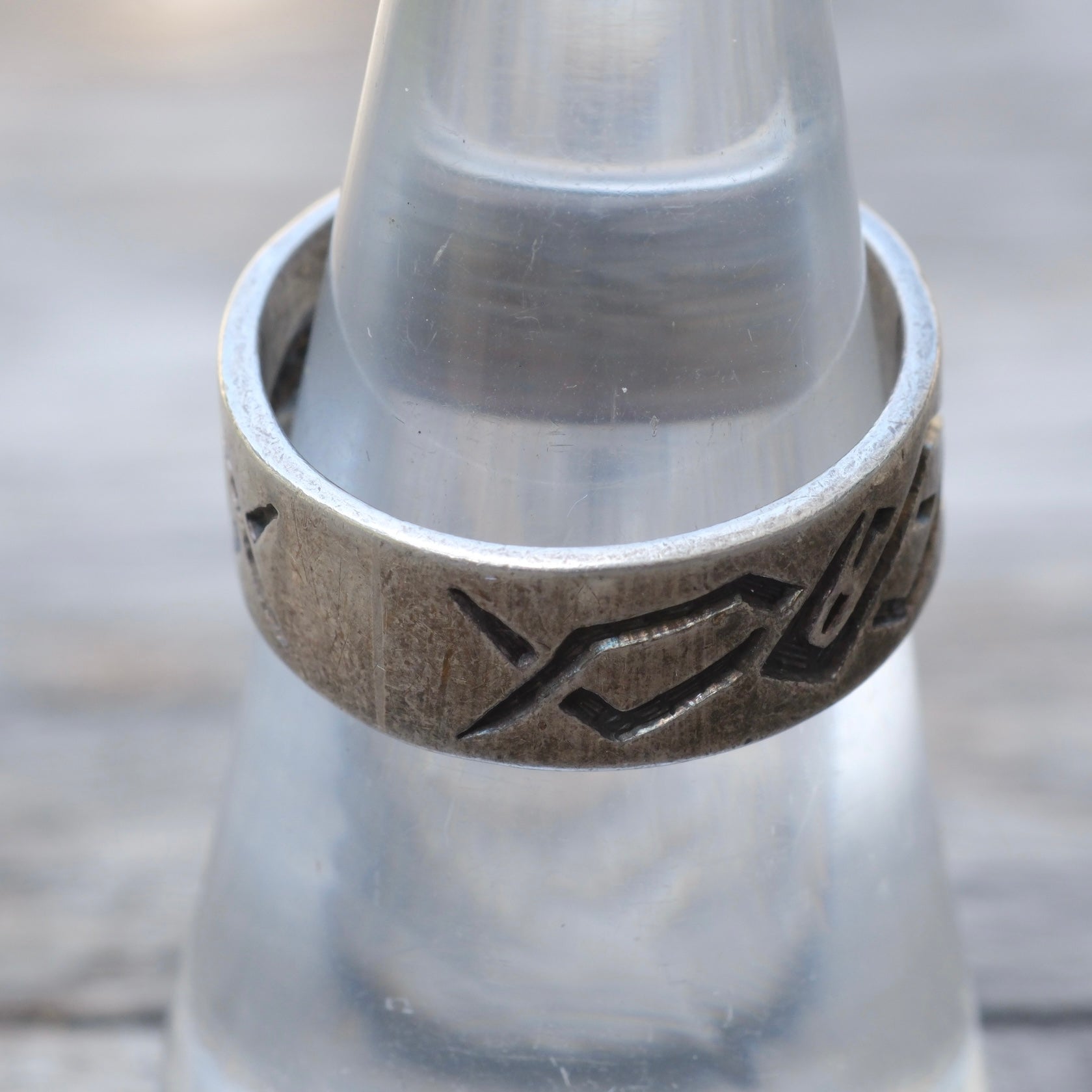 Vintage Sterling Stamped Band Ring 7.5