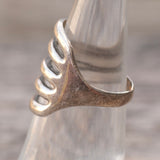Vintage Sterling Silver Modernist Ring 5.5