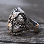 Vintage Sterling Silver Leaf Ring 9.75