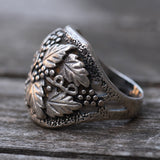 Vintage Sterling Silver Leaf Ring 9.75