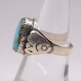 Vintage Sterling Turquoise Stamped Band Ring 8.25