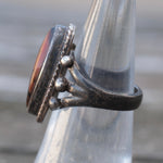 Vintage Sterling Petrified Wood Ring 5.75