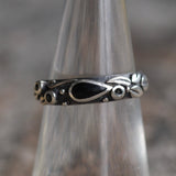 Vintage Sterling Silver Floral Band 5.75